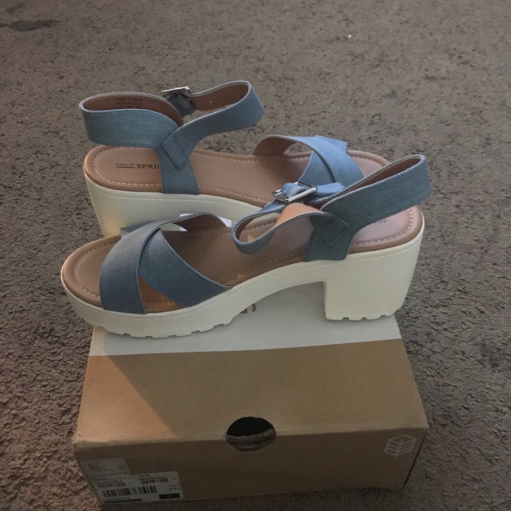 Denim sandals.